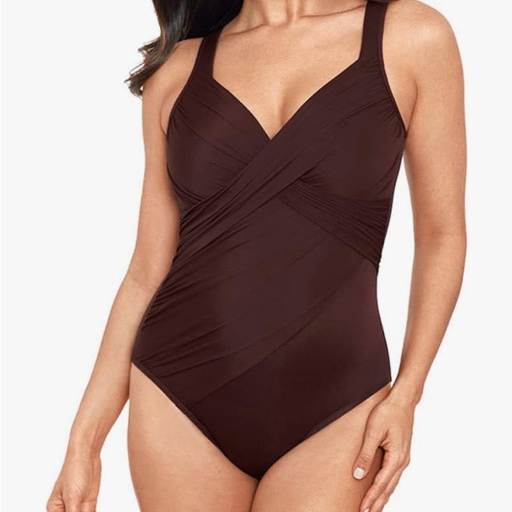 Miraclesuit One Piece Swimsuit in chocolate brown EUC